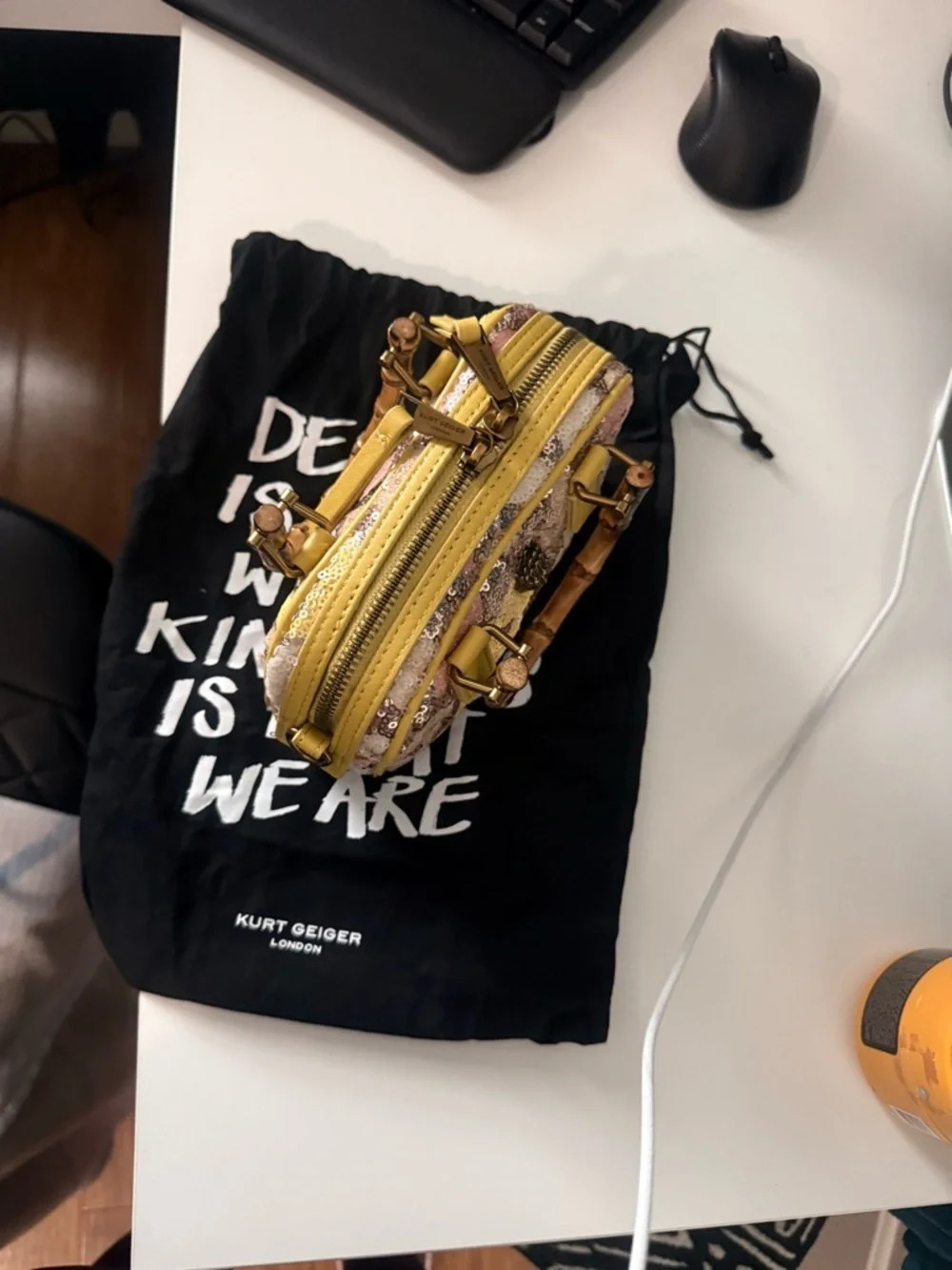 Kurt Geiger Floral Quilted Crossbody Bag in Yellow, Pink, White, Blue, Brown - Picture 10 of 10